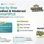 Ilustrasi mahasiswa sedang melakukan analisis data penelitian menggunakan software SmartPLS