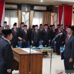 Pelantikan tujuh pejabat pimpinan tinggi pratama oleh Wali Kota Banjarmasin di Aula Kayuh Baimbai