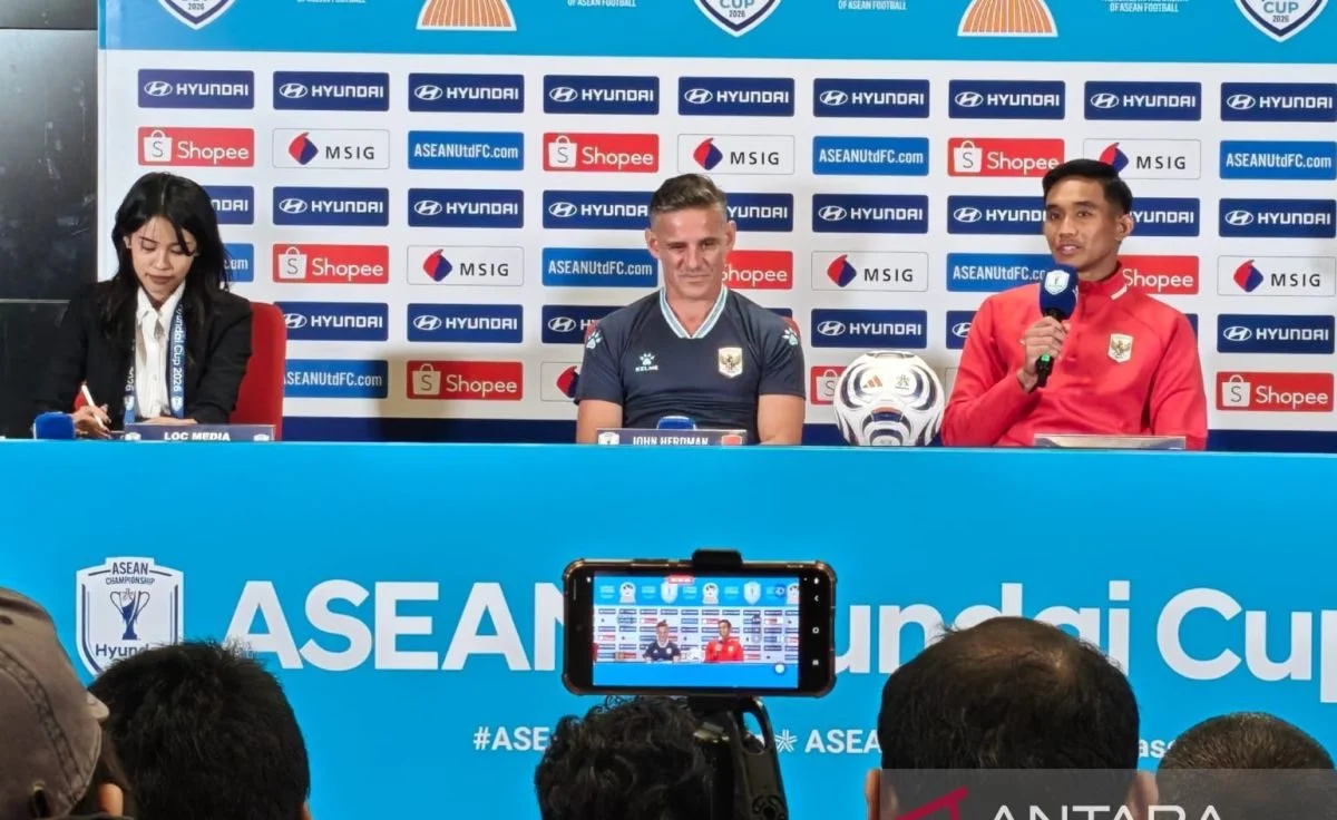 Kapten Timnas Indonesia Rizky Ridho memberikan keterangan pers jelang laga Piala AFF 2026