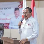 Ketua DPRD Kalsel Supian HK memberikan sambutan dalam Raker PMI Kalsel di Banjarmasin