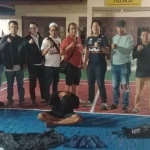 Petugas kepolisian saat melakukan proses penyidikan kasus penikaman di Banjarmasin