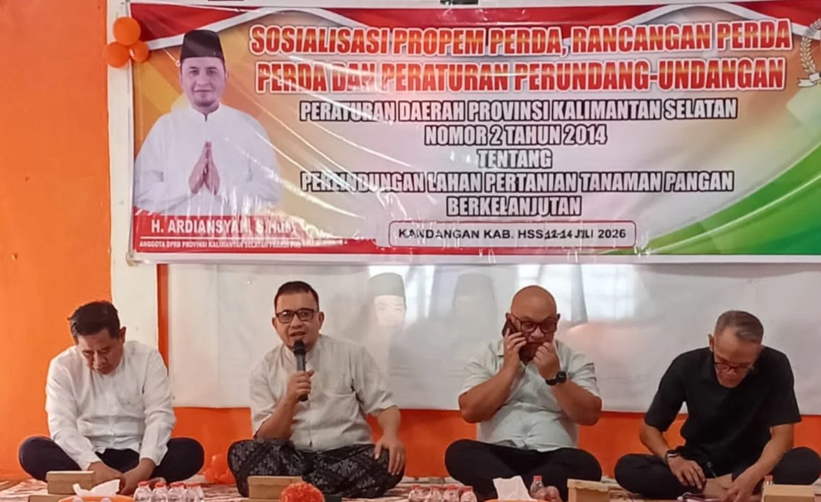 Sosialisasi perlindungan lahan pertanian pangan berkelanjutan oleh DPRD Kalsel di Kandangan, Hulu Sungai Selatan.