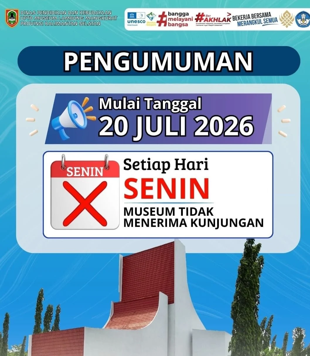 Tampak depan Museum Lambung Mangkurat di Kalimantan Selatan