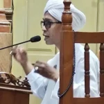 Ustadz Haji Luthfi Syarkawi Thayib saat memberikan tausyiah mengenai peran hati di Masjid Assa'adah Banjarmasin