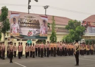 Upacara peringatan Hari Pramuka ke-65 di halaman Polres Kabupaten Hulu Sungai Utara